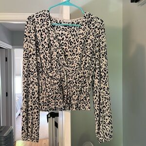 Zara cheetah print blouse